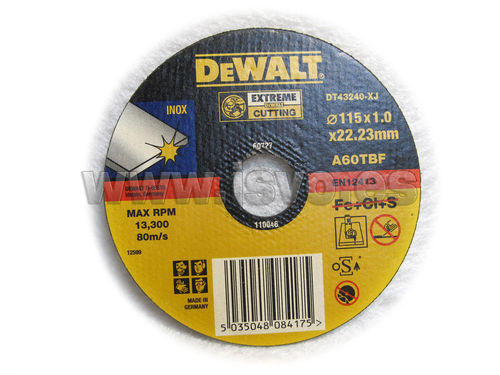 Disco de corte de DeWalt DT43240-XJ Ø115x1,0mm