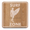 Señal Surfer "Surf Zone" 145×145×3mm Roble