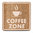 Señal “Coffee Zone” 145×145×3mm Melamina Roble